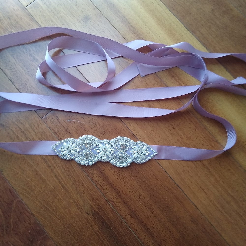 Dusty rose embellished belt